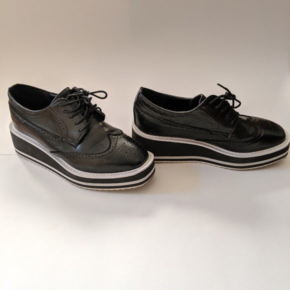 Platform Wingtip Lace-up Brogues 7 US/38 EU - Picture 5 of 6